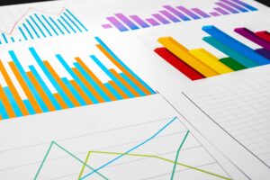 Close up of business graph analysis document